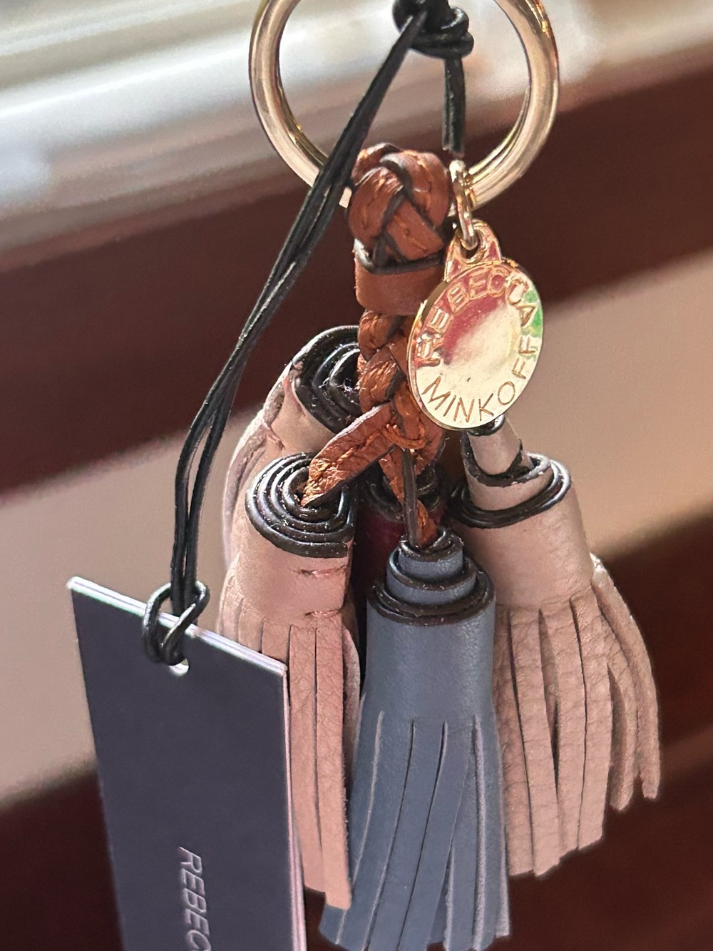 Rebecca Minkoff Multicolor Leather Tassel KEYCHAIN or bag charm NWT - Picture 9 of 9